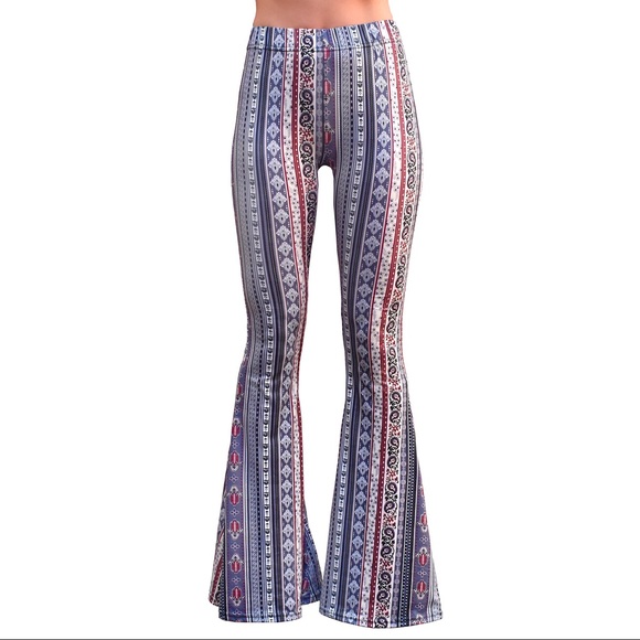 High Waisted Bell Bottom Flare Stretch Yoga Pants - Picture 1 of 9